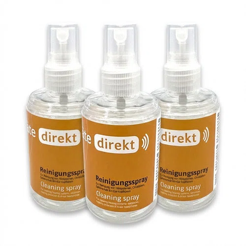 3x DIREKT Reinigungsspray 100 ml - für Hörgeräte & Gehörschutz (3er Pack)