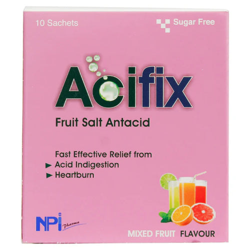Acifix Fruit Salt Antacid Mixed Fruit 5g Sachet 10'S